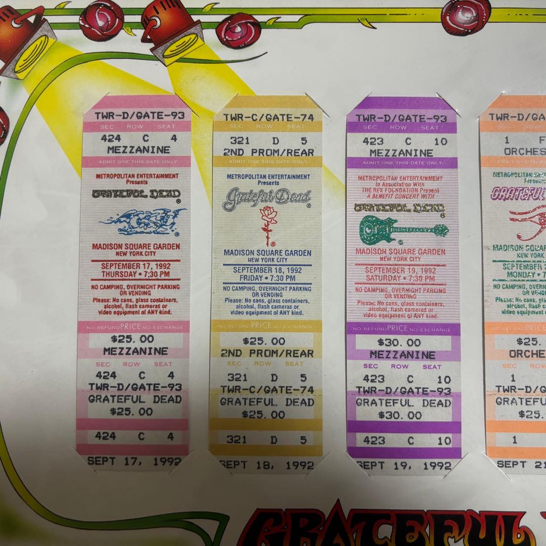 限定 正規品 貴重 Grateful Dead Vintage Ticket
