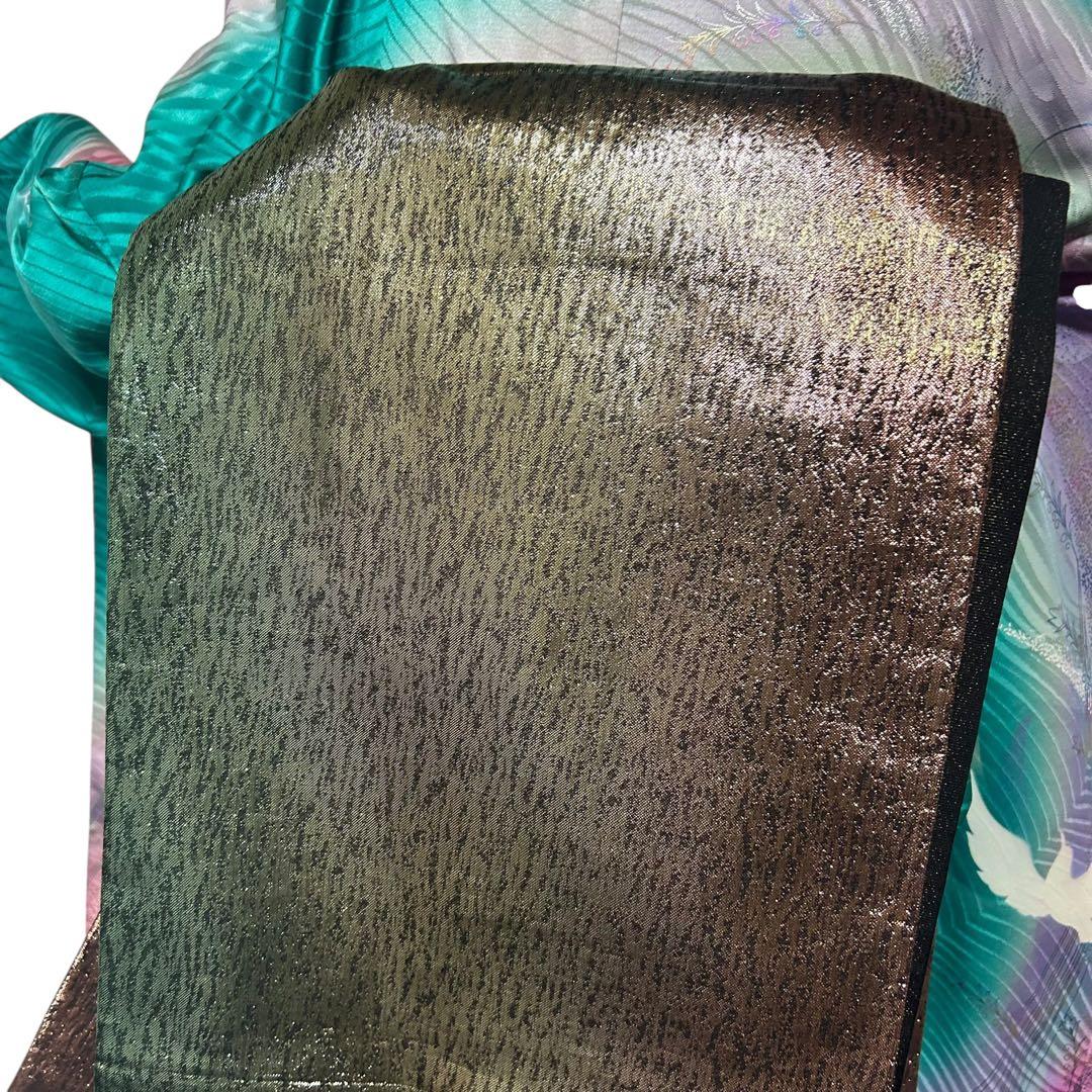 正絹　振袖　フルセット　６点　モダン　成人式　個性的　トール　裄丈長め