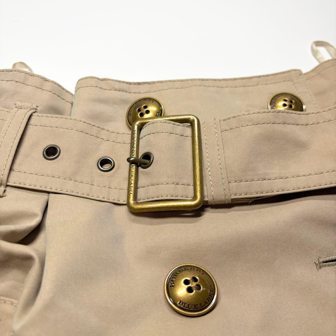 バーバリーブルーレーベル トレンチスカート 金ボタンM ホースロゴ
