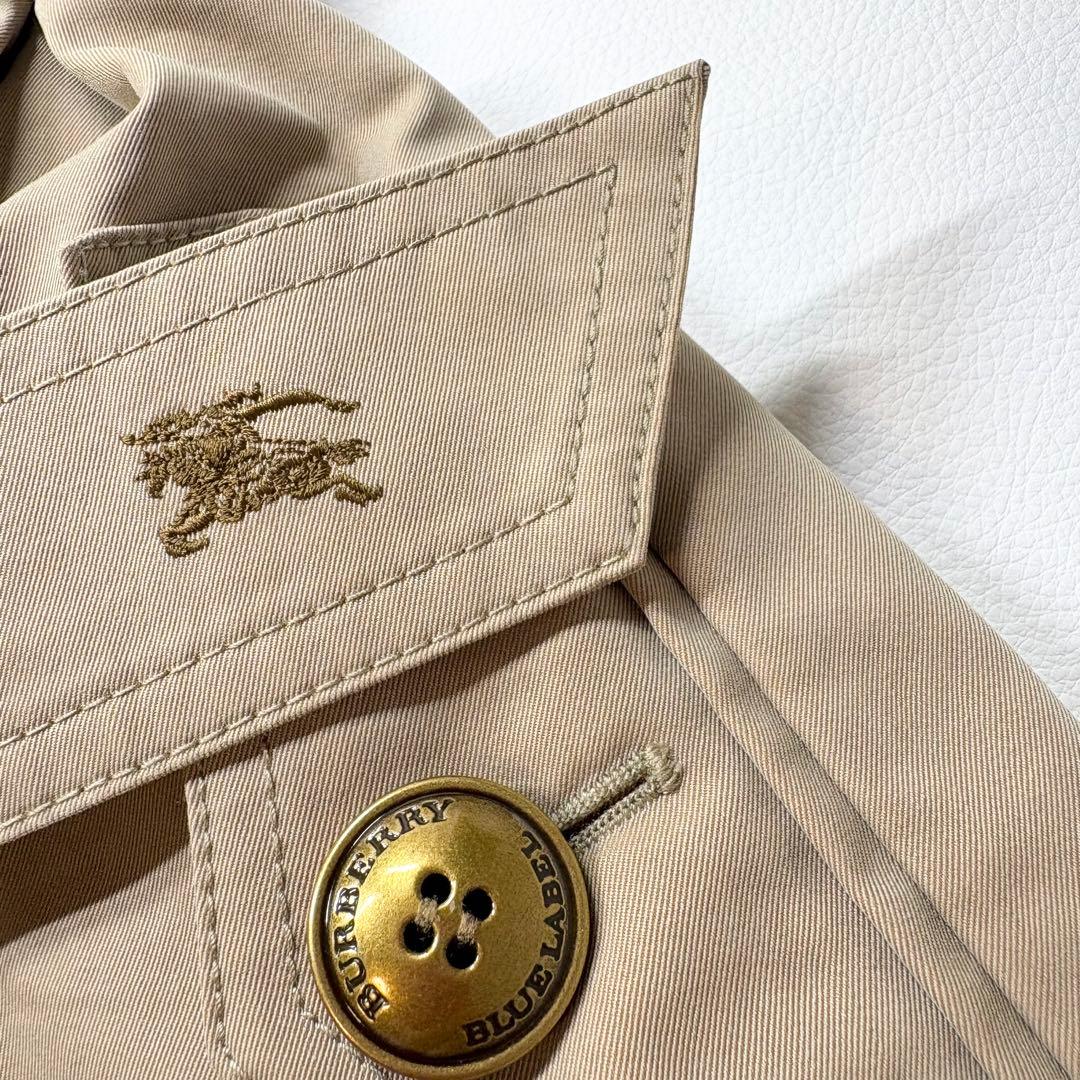 バーバリーブルーレーベル トレンチスカート 金ボタンM ホースロゴ