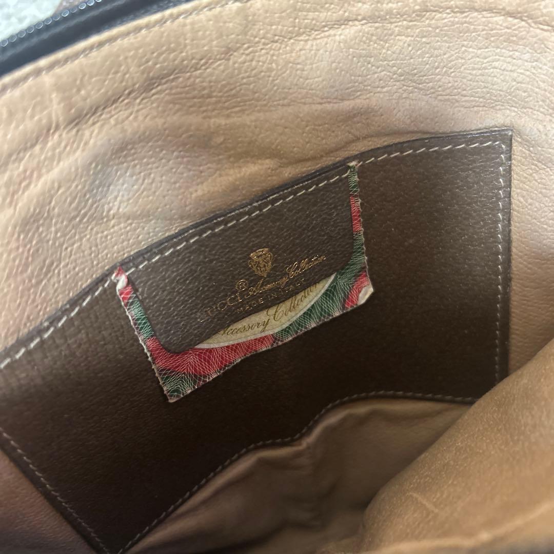 GUCCI オールドグッチ シェリーライン GG柄　レザーショルダーバッグ