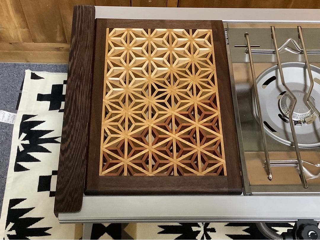 IGT天板　1ユニット　三脚用テーブル　組子細工ヘキサゴン123