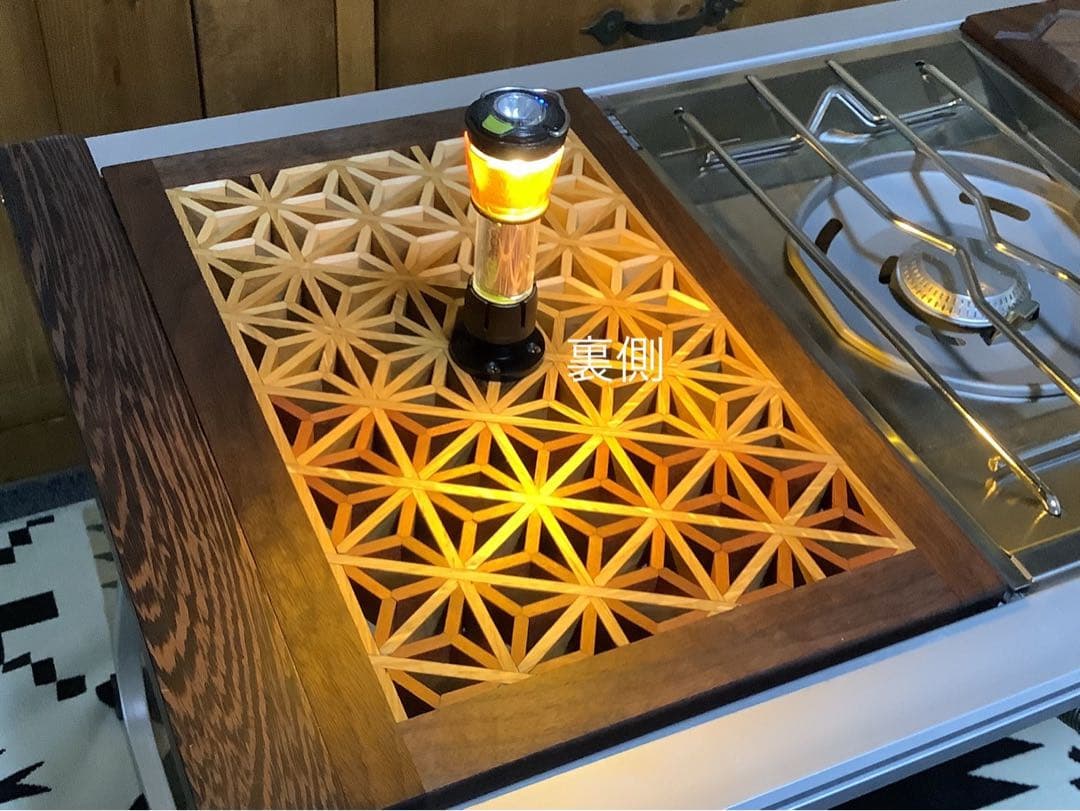 IGT天板　1ユニット　三脚用テーブル　組子細工ヘキサゴン123