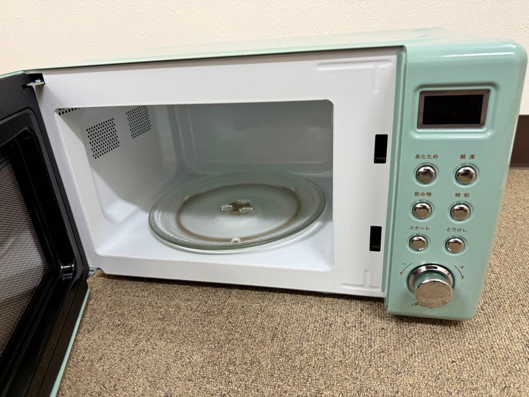 A-stage 単機能レトロ調　電子レンジ　20L ✨希少なライトグリーン✨