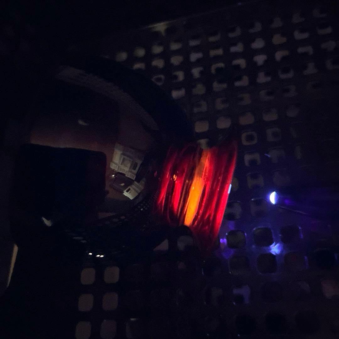 骨董　時代ガラス　希少緋色　朱赤　赤胴　取手付き　アイスクリームコップ　氷コップ