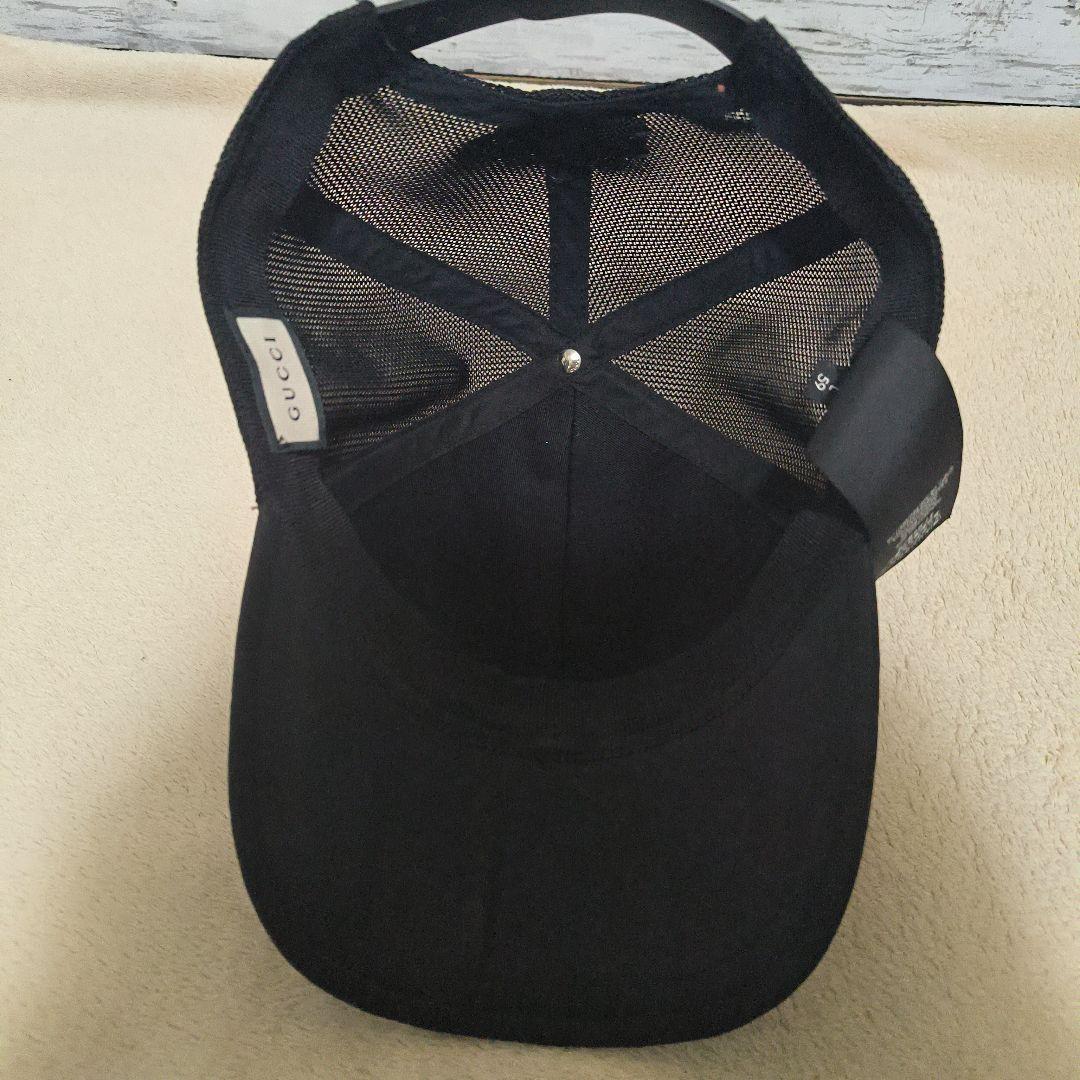 み*き様 極美品　GUCCI　GG柄　総柄　ブラック ベースボールキャップ メッ