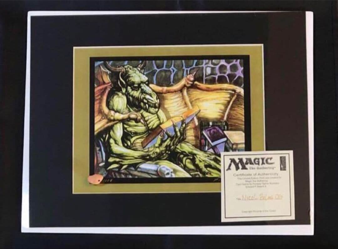 ニコルボーラス　アートプリント　Ed Beard Jr. 氏直筆サイン入りMTG