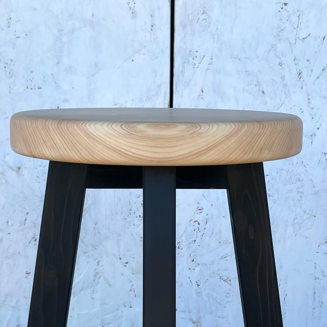 kaou　国産ひのき　丸椅子　木製スツール　ベンチ　2脚