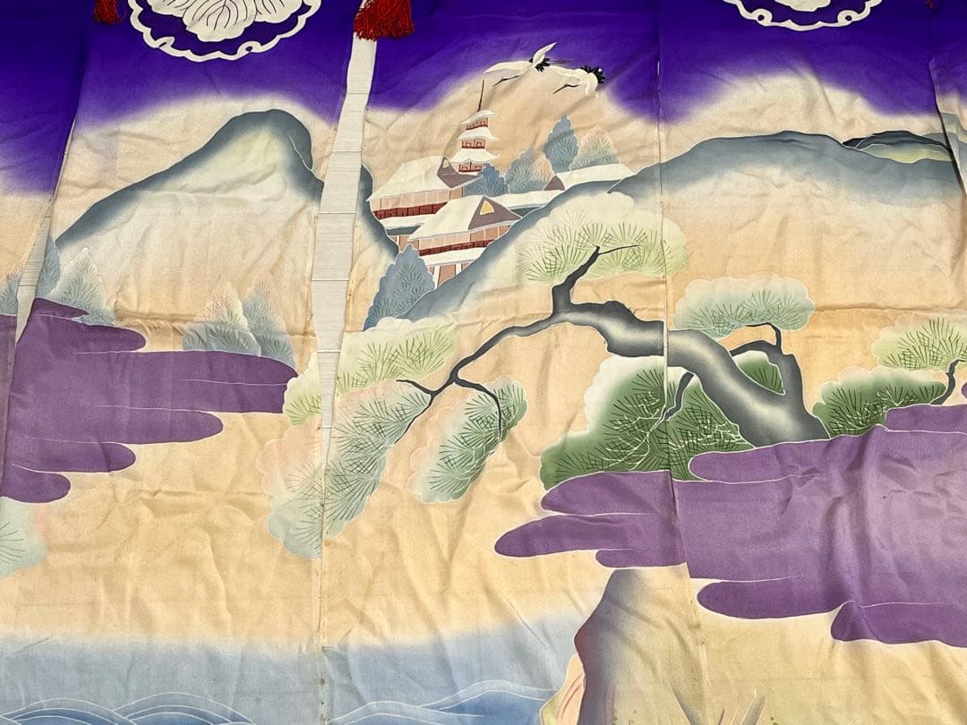 加賀のれん　お城柄　鶴　花嫁のれん