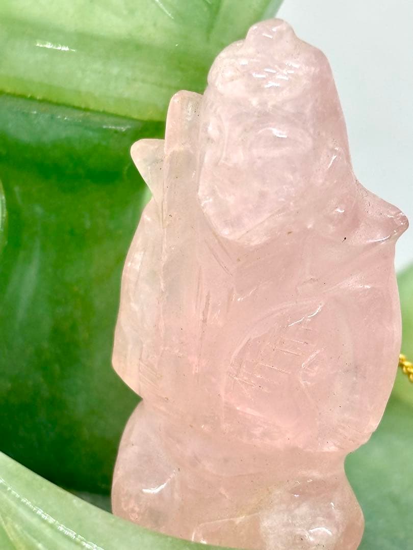 #伝統工芸士　斉藤本晴作 インド翡翠 『宝船 』彫刻置物