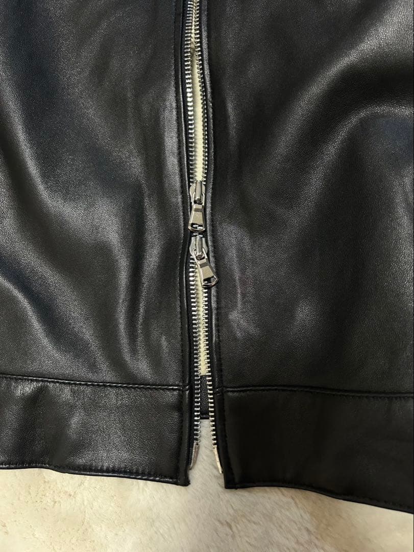 nano universe/レザージャケット/sizeM/黒/ラムレザー