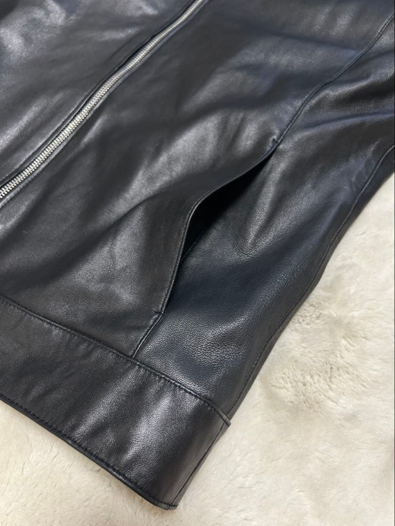 nano universe/レザージャケット/sizeM/黒/ラムレザー