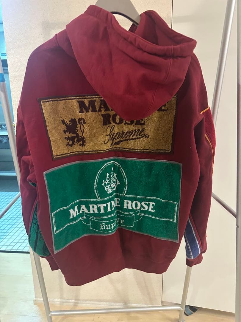 supremeMARTINE ROSE バーガンディ パーカー