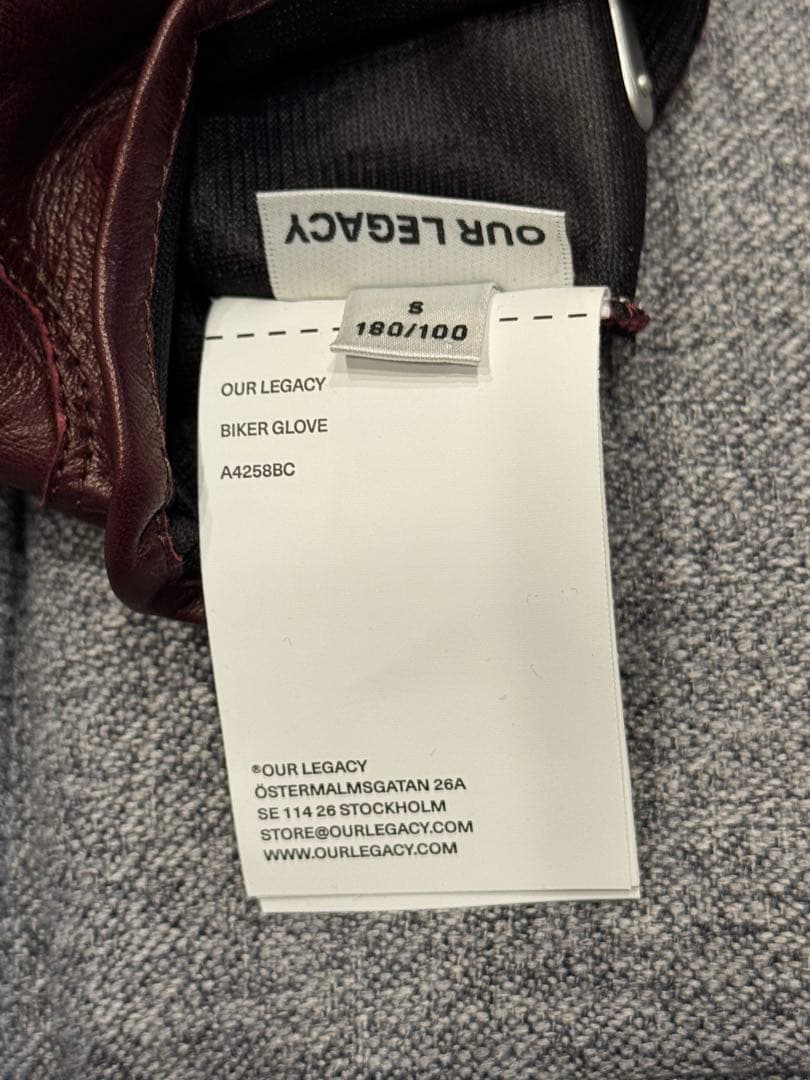 小物 OUR LEGACYBIKER GLOVE CURRANT RED NAPPA