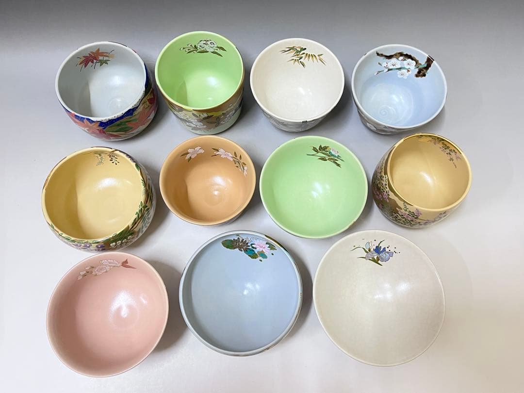 E675 源平 茶碗 御所の花 茶道具 抹茶茶碗 茶器