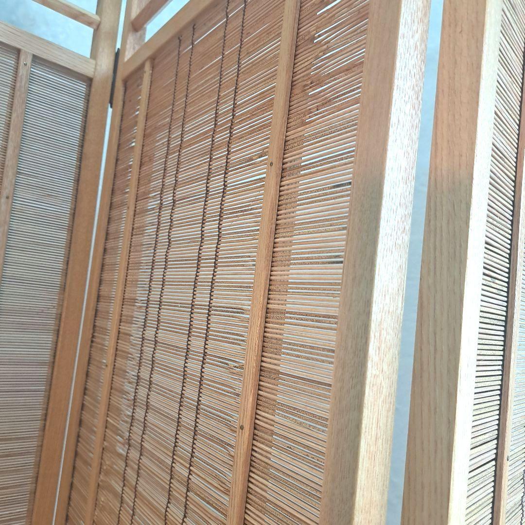 和風 パーテーション 衝立　和モダン 格子 レトロ 　4連