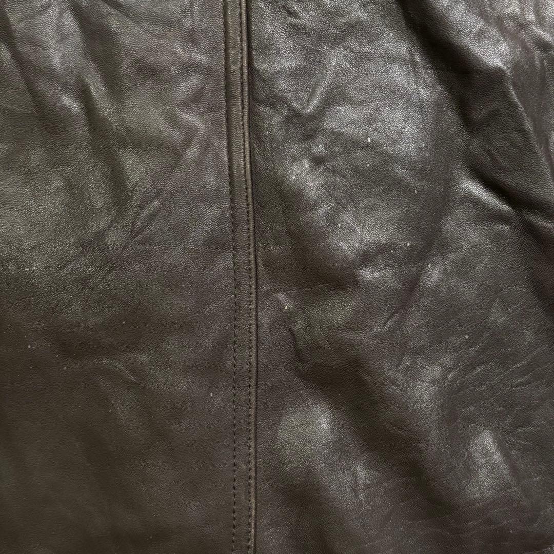 90's✨レザージャケット　A-2 本革オールレザー　茶色　ショート丈　短丈　L