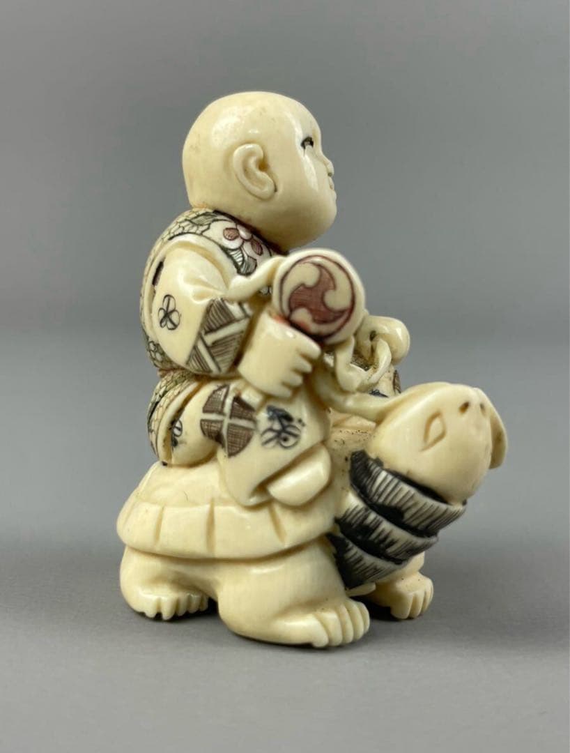 時代根付 天然素材 細密彫刻 在銘 広次郎 作家物 縁起物