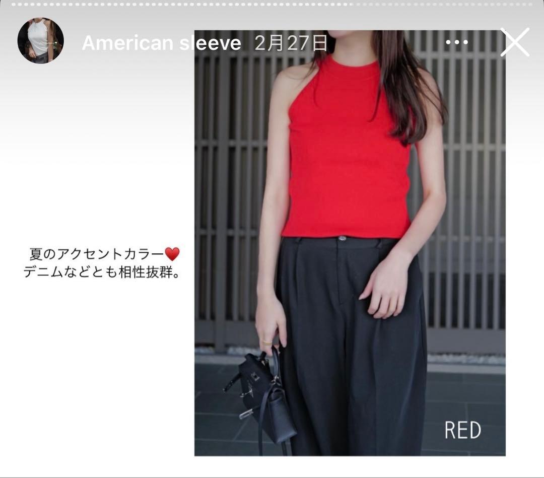 KARRY American sleeve tank レッド