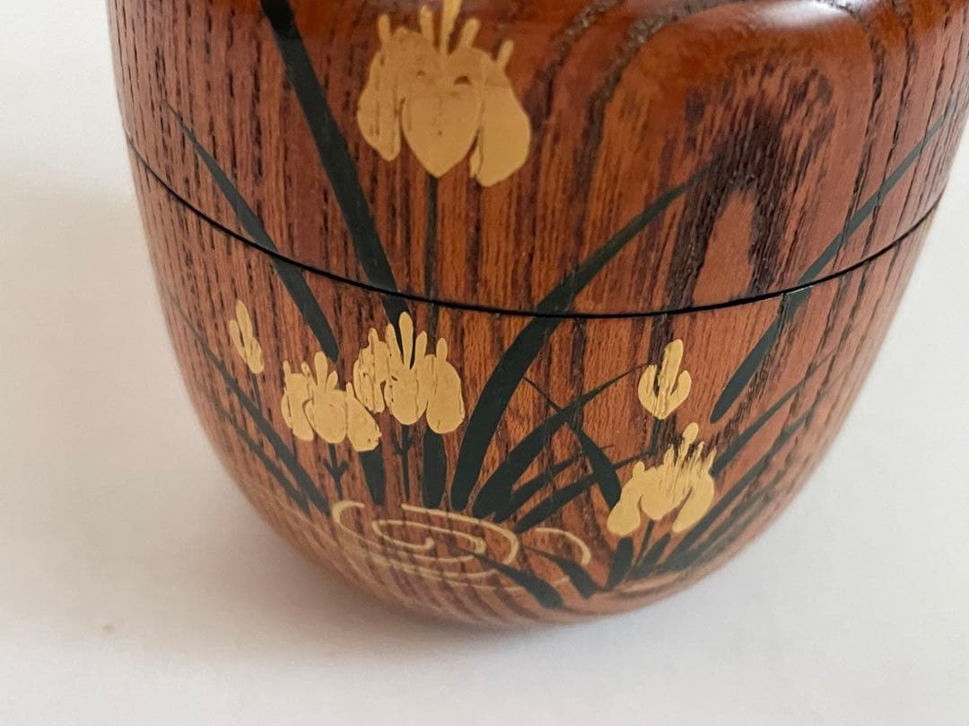 茶道具　筑紫筑良　欅摺漆八橋　大棗　棗　茶入　桔梗　螺鈿　蒔絵　共箱