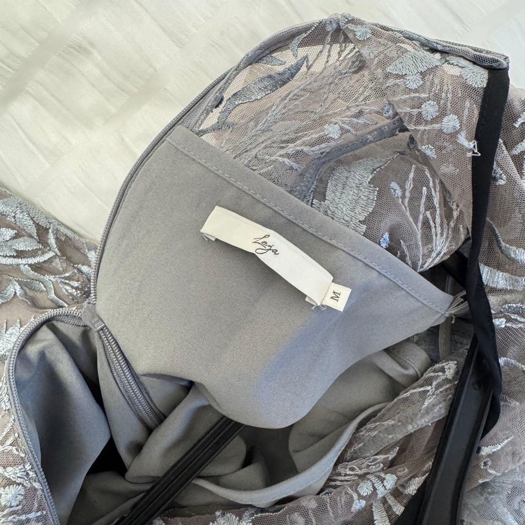 laja レースパイピングフリルマーメイドワンピースドレス