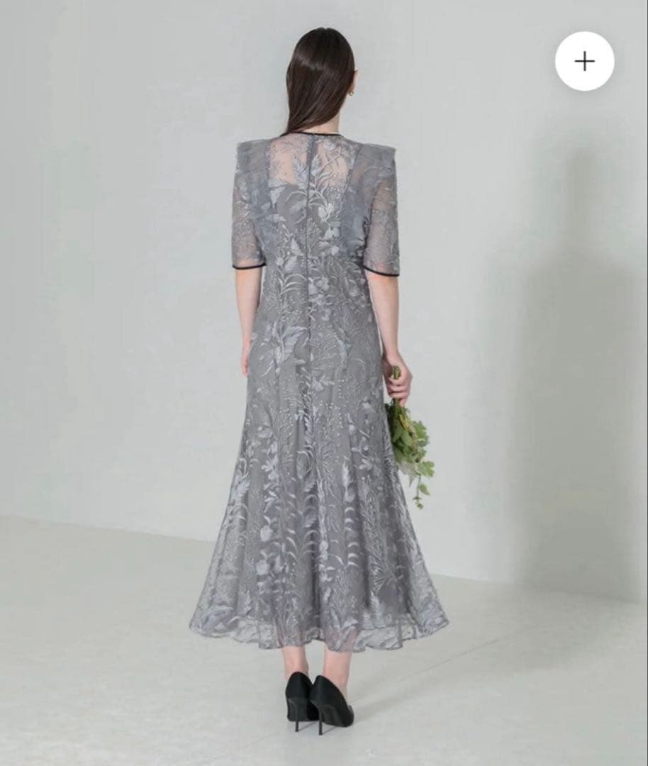 laja レースパイピングフリルマーメイドワンピースドレス