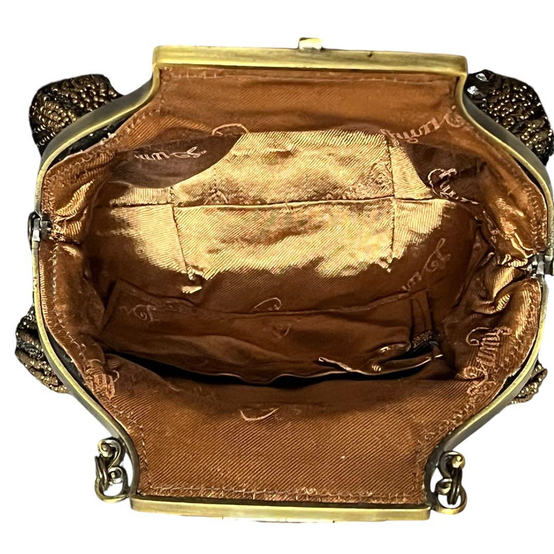 美品　ルミーはしもと　パーティバッグ　ビーズ刺繍　チェーン　皇室御用達