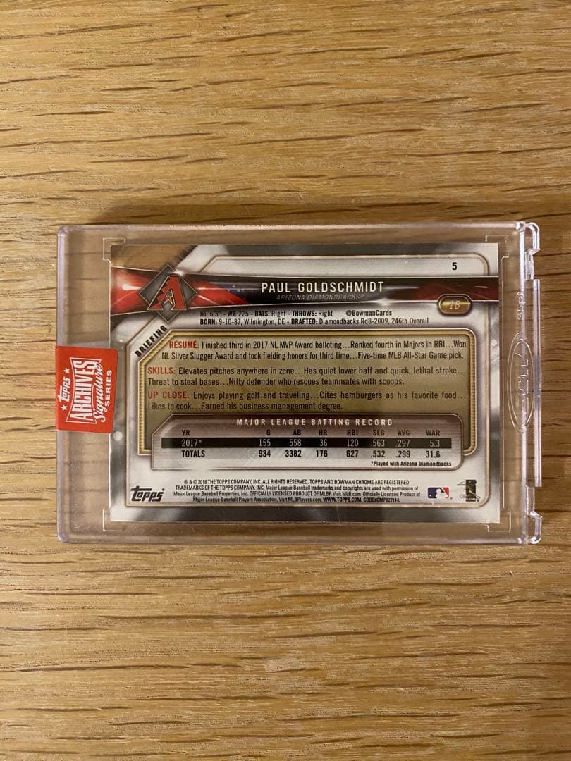 1of1 Topps Archives Signature ゴールドシュミット