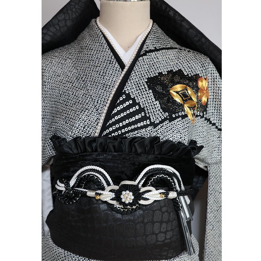 人気総絞り！黒・他 160cm 振袖単品 単体 正絹 成人式 前撮り BM13