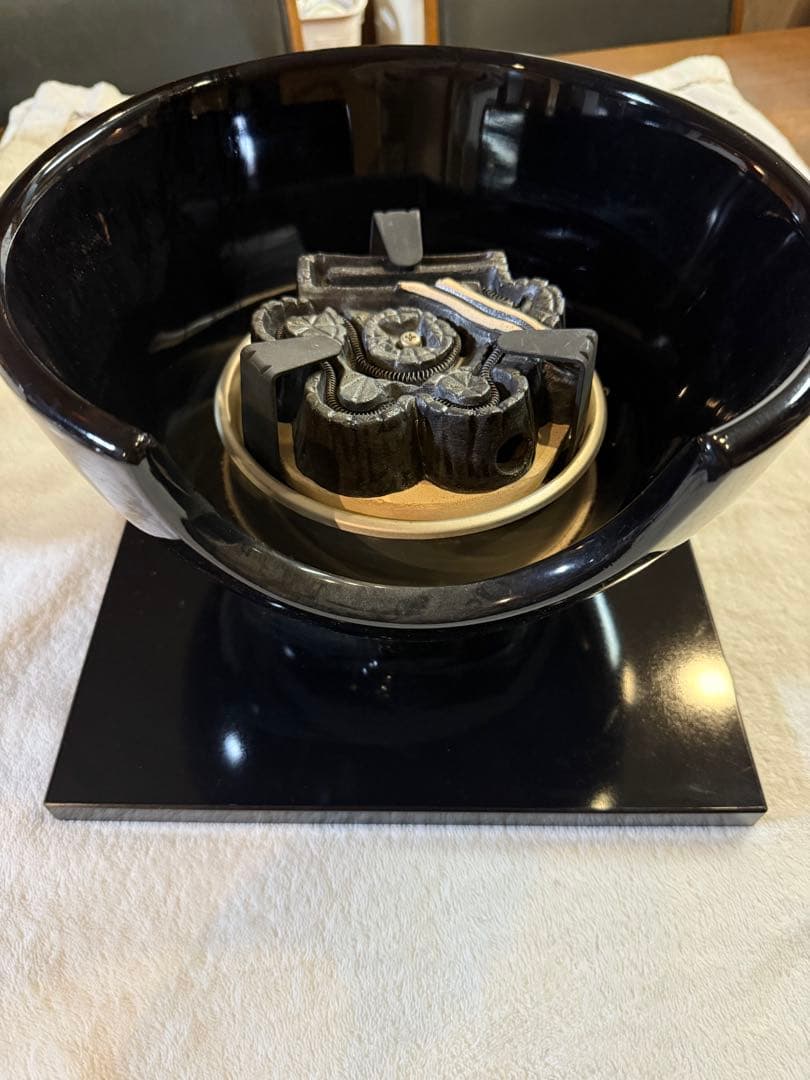 茶道具 野々田商店製 黒真塗風炉型 電熱器 炭型ヒーター