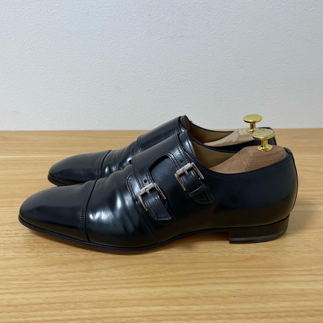 クリスチャンルブタン ドレスシューズ　革靴　ダブルモンク　レザー　黒　42