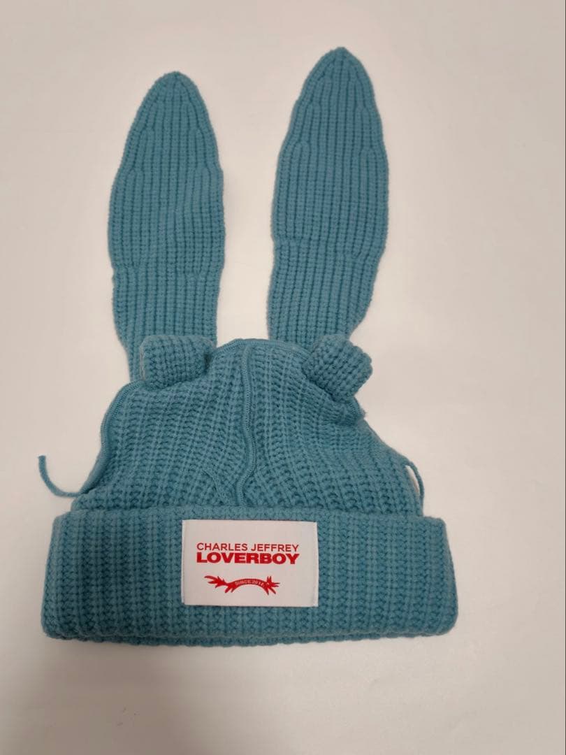 Charles jeffrey LOVERBOY ウサギ耳ニット帽 青色