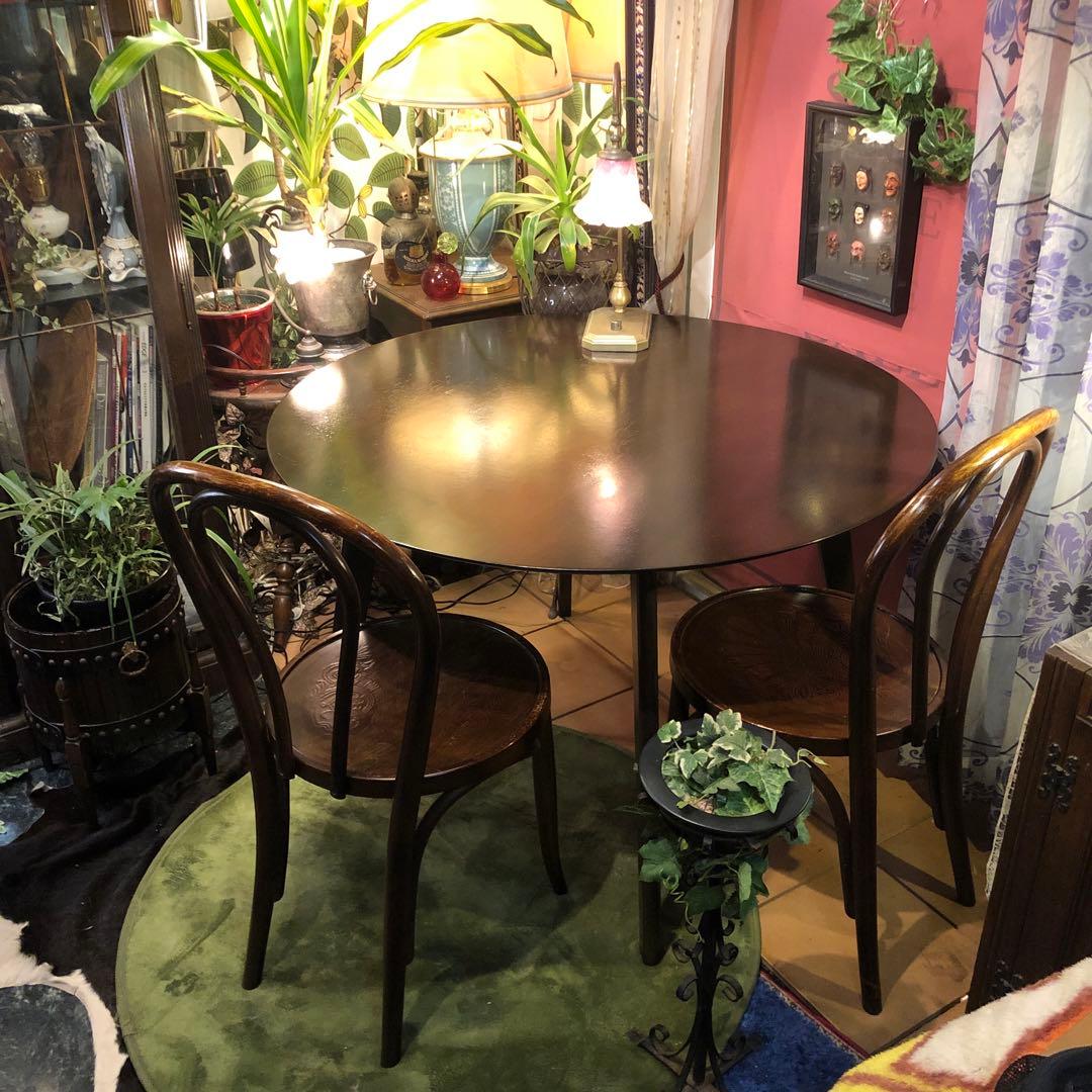 北欧スタイル　OAK オークテーパードレッグテーブル　丸テーブル