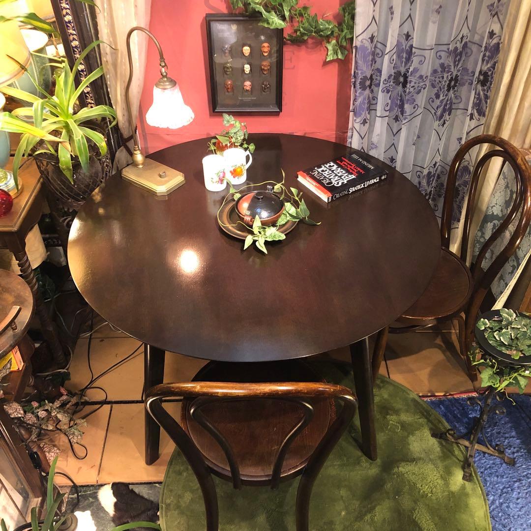 北欧スタイル　OAK オークテーパードレッグテーブル　丸テーブル