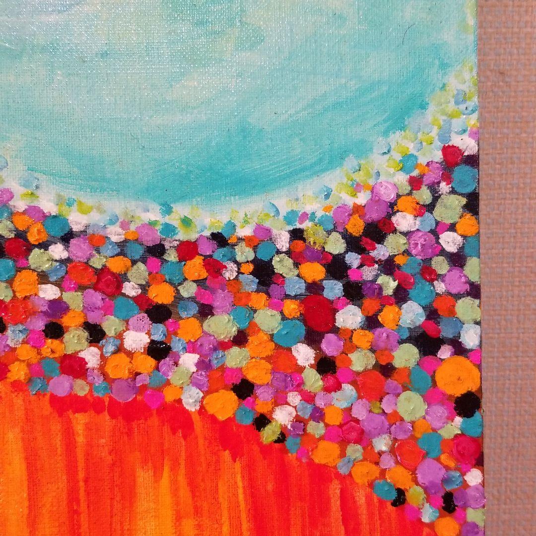 油絵　花びらたち　抽象画