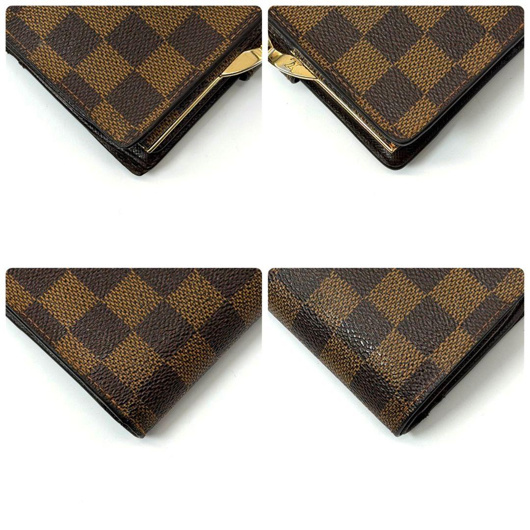 良品 ルイヴィトン ダミエ エベヌ ポルトモネ ビエ ヴィエノワ 財布 がま口