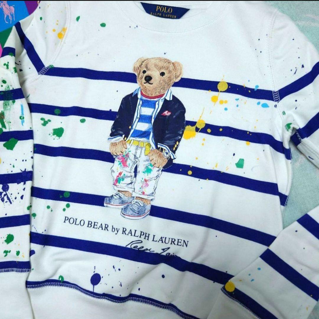 ラルフローレン　ポロベアペンキ柄トレーナー　GIRLS S130サイズ