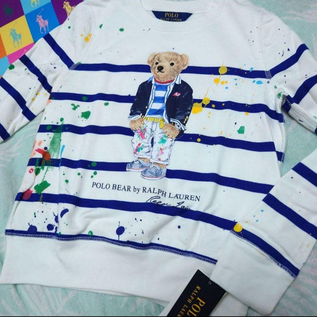 ラルフローレン　ポロベアペンキ柄トレーナー　GIRLS S130サイズ