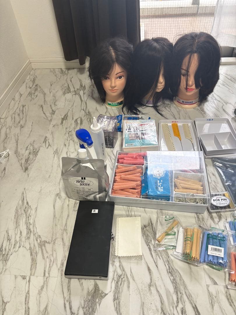 【美品】美容専門学校 用品一式セット シザー左利き用 向日葵