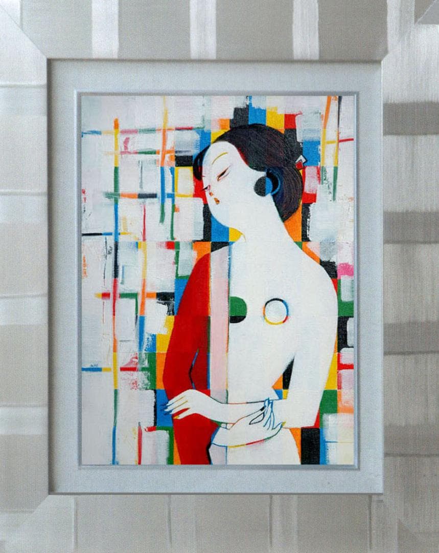 油絵 菅家令子 絵 絵画 インテリア uF6-010911 人物 女性像