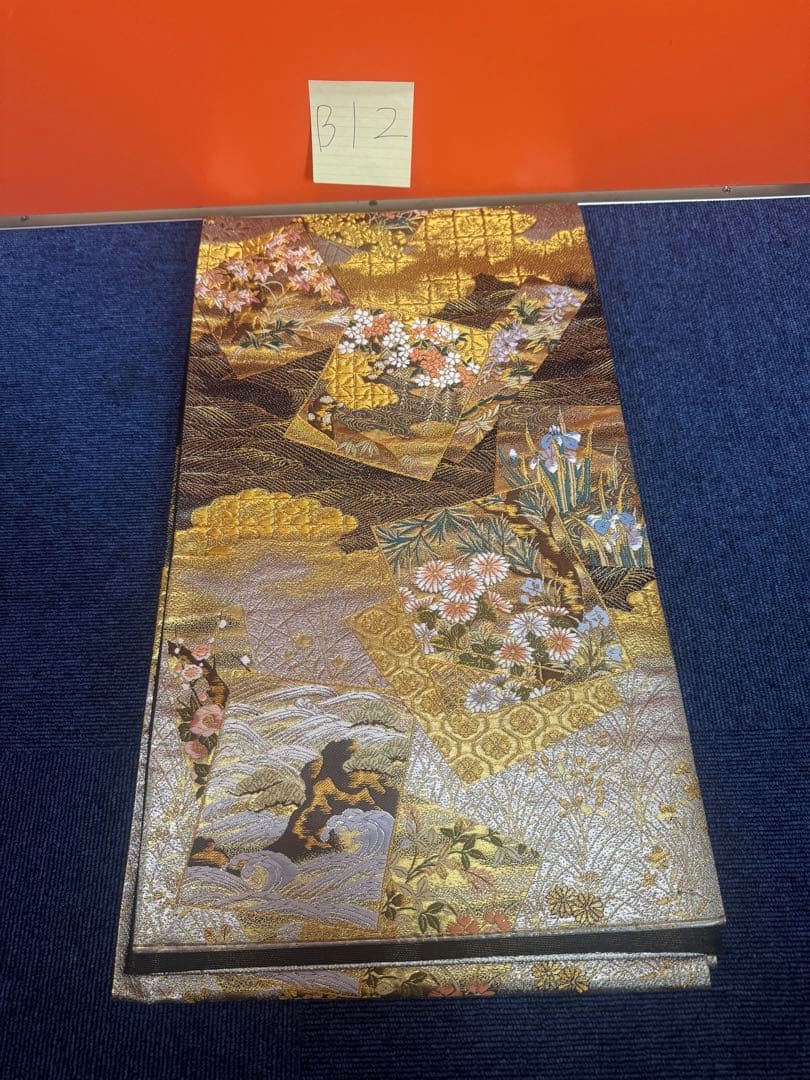 2667袋帯 古代彫金紋 西陣織 金糸　高級上質上品　約440cm 未使用