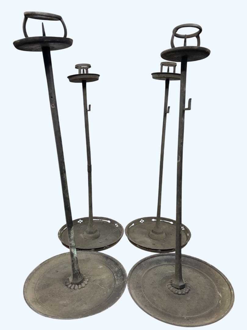 燭台　一対二本　アンティーク　骨董 レトロ まとめて4本