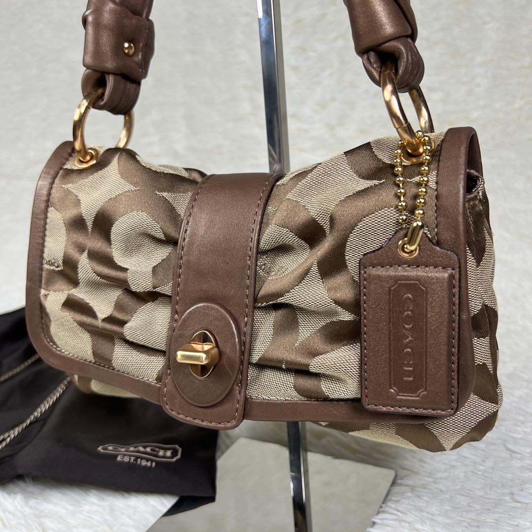 コーチ オプアート ワンショルダーバッグ アクセサリーポーチ パーカー