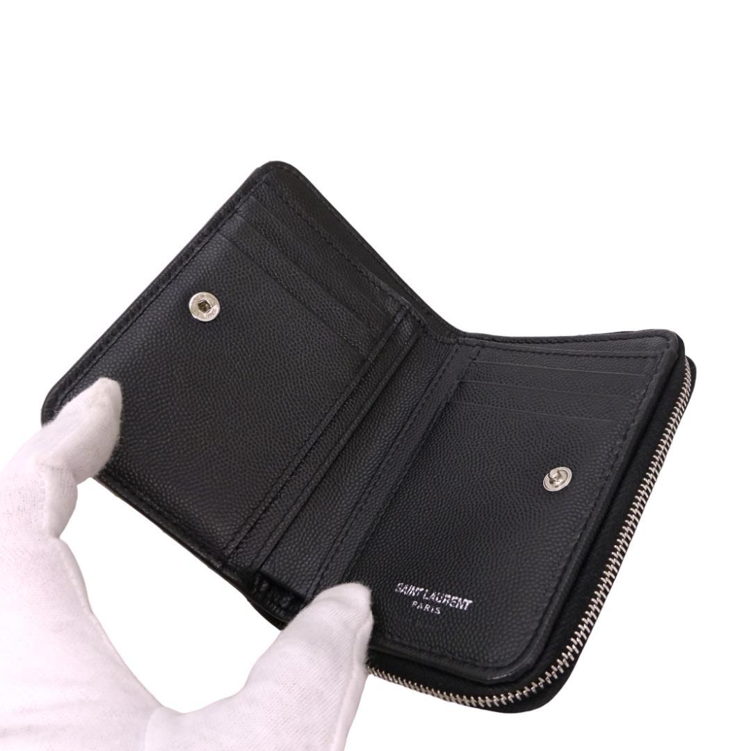 本物 良品 ■サンローラン パリ■Vステッチ マトラッセ カサンドラ 財布