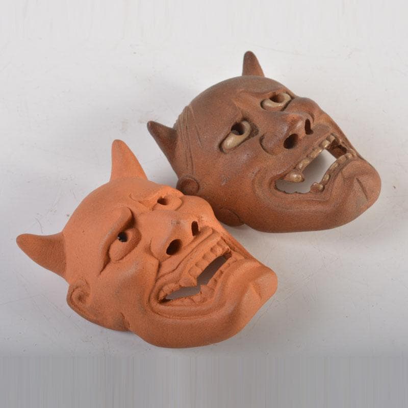 時代提げ物　朱泥　獣骨　面根付　在銘あり　7点まとめて　C　6714