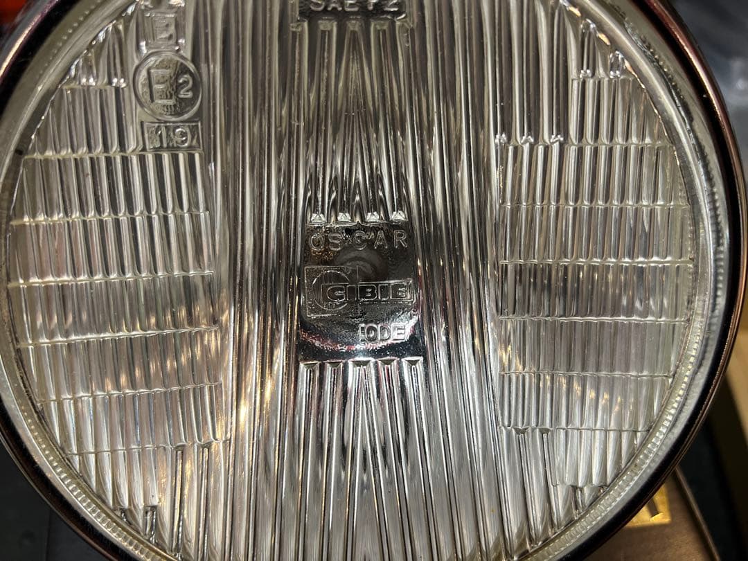 シビエ凹みヘッドライト/CIBIE バイク ヘッドライト ブラックケース