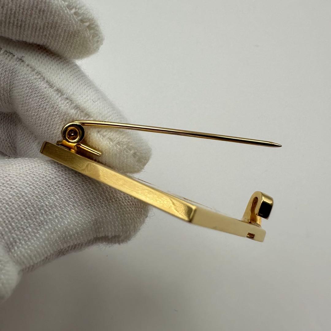 FENDI 美品■ブローチ フォーエバー FFロゴ ホワイト ゴールド