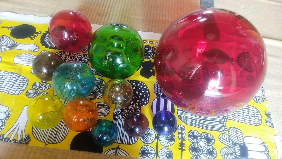 カラフルガラス玉コレクション 11個アンティーク