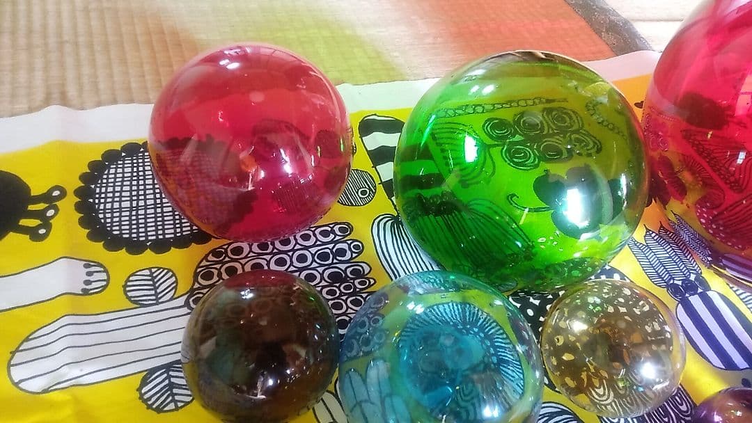 カラフルガラス玉コレクション 11個アンティーク