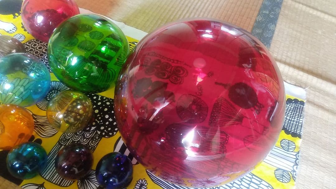 カラフルガラス玉コレクション 11個アンティーク